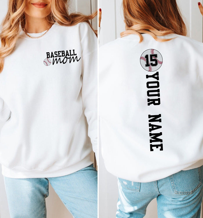 Custom Baseball Mom With Kids Name And Number Shirt, Baseball Mama Shirt, Baseball Season Shirt, Sports Mom Tees, Game Days Shirt