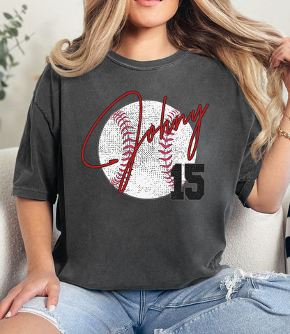 Custom Baseball Name And Jersey Number Shirt, Baseball Game Day Shirt, Cute Baseball Team Shirt, Team Mascot Shirt
