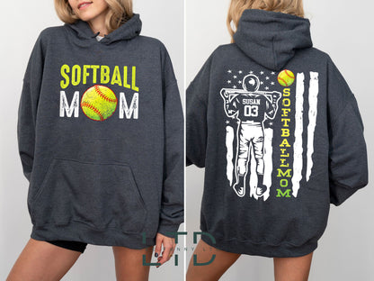 Custom Softball Mom Shirt, Game Day, Softball Player,  Softball Mom Shirt, Sports Shirt, Softball Mom Gift, Softball Mom Tee 1