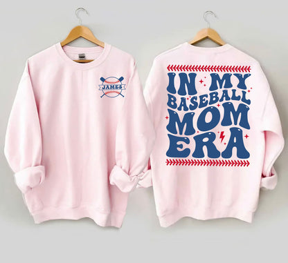 Custom In My Baseball Mom Era Shirt, Baseball Mama TShirt, Mom Era Shirt, Retro Game Day Tee, Mom Life Shirt, Sports Mom Gifts, Team Mom Tee