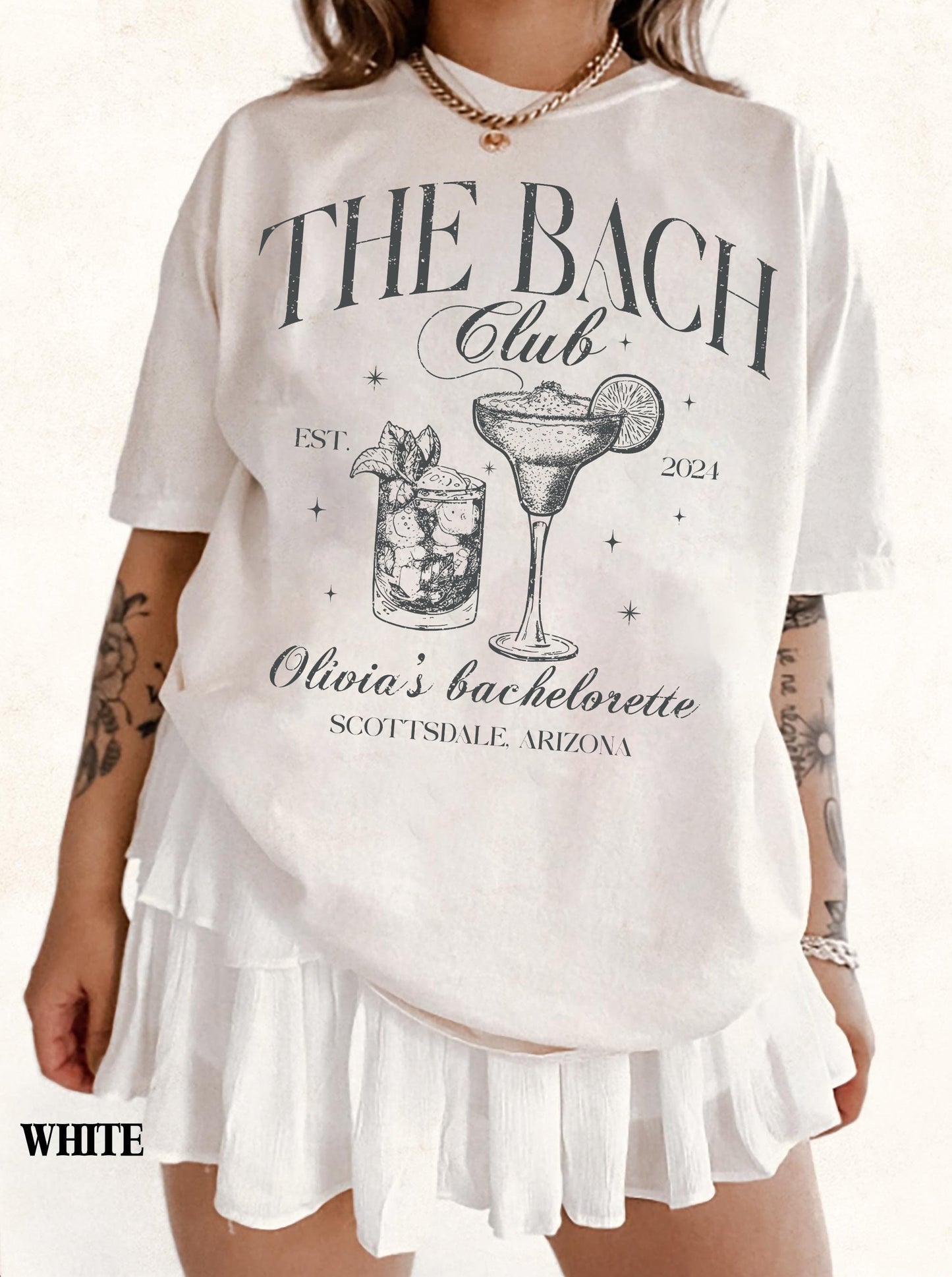 Léine an Chlub Bach Saincheaptha, Léine Baitsiléir Suímh Chustaim, Léine Bride Pearsanta, Léine Bride Todhchaí do Chóisir Bhríde, Léine Brides