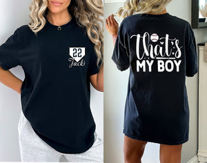 Custom That's My Boy Baseball Mom Sweatshirt, Personalized Gift for Mom Dad, Cute Baseball Mom Hoodie, Baseball Mom Shirt, Baseball tee