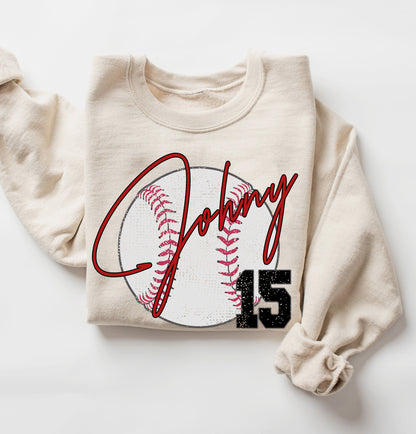 Custom Baseball Name And Jersey Number Shirt, Baseball Game Day Shirt, Cute Baseball Team Shirt, Team Mascot Shirt