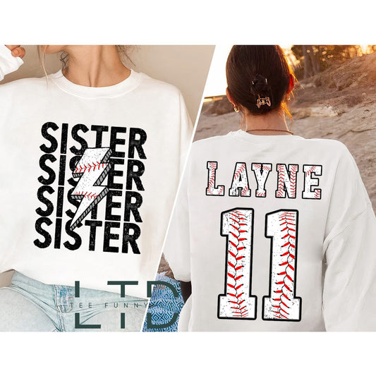 Custom Baseball Sister Shirt, Baseball Sister Shirt, Mama Baseball Tee, baseball Sister Clothing,Game day,Little Sister Biggest Fan Shirt