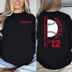 custom baseball sweatshirt, baseball mom dad shirt, baseball birthday shirt, team number baseball shirt, player name shirt, family baseball