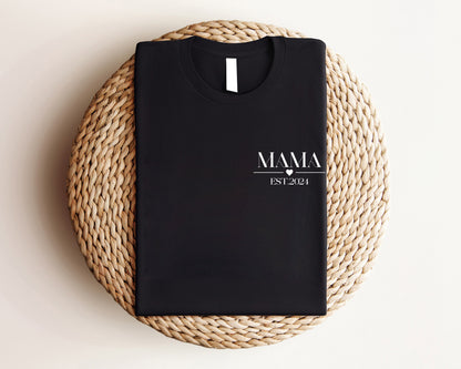 Custom Mama Shirt, Mama Est 2024 Sweatshirt, Comfort Colors Mom Shirt, Gift for Mom, Cool Mom, Pregnancy Announcement, Mother's Day, New Mom