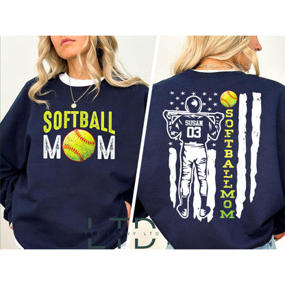 Custom Softball Mom Shirt, Game Day, Softball Player,  Softball Mom Shirt, Sports Shirt, Softball Mom Gift, Softball Mom Tee 1