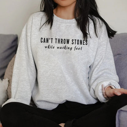 Can't Throw Stones Sweatshirt or Hoodie, Trendy Christian Shirt, Bible Verse Shirt, Religious Shirts, Faith Hoodie, Church, Christian tee