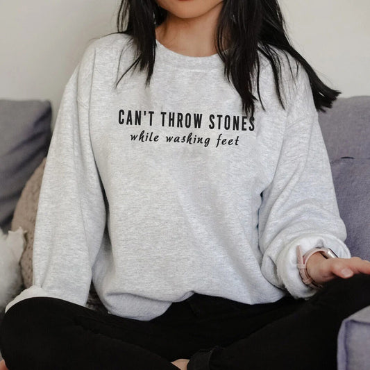 Can't Throw Stones Sweatshirt or Hoodie, Trendy Christian Shirt, Bible Verse Shirt, Religious Shirts, Faith Hoodie, Church, Christian tee