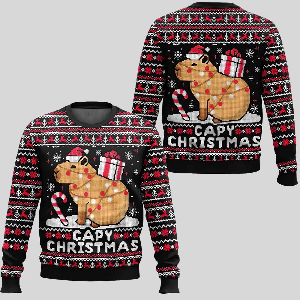 Capybara Capy Christmas Ugly Christmas Sweater
