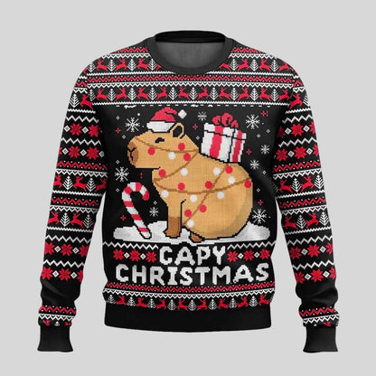 Capybara Capy Christmas Ugly Christmas Sweater