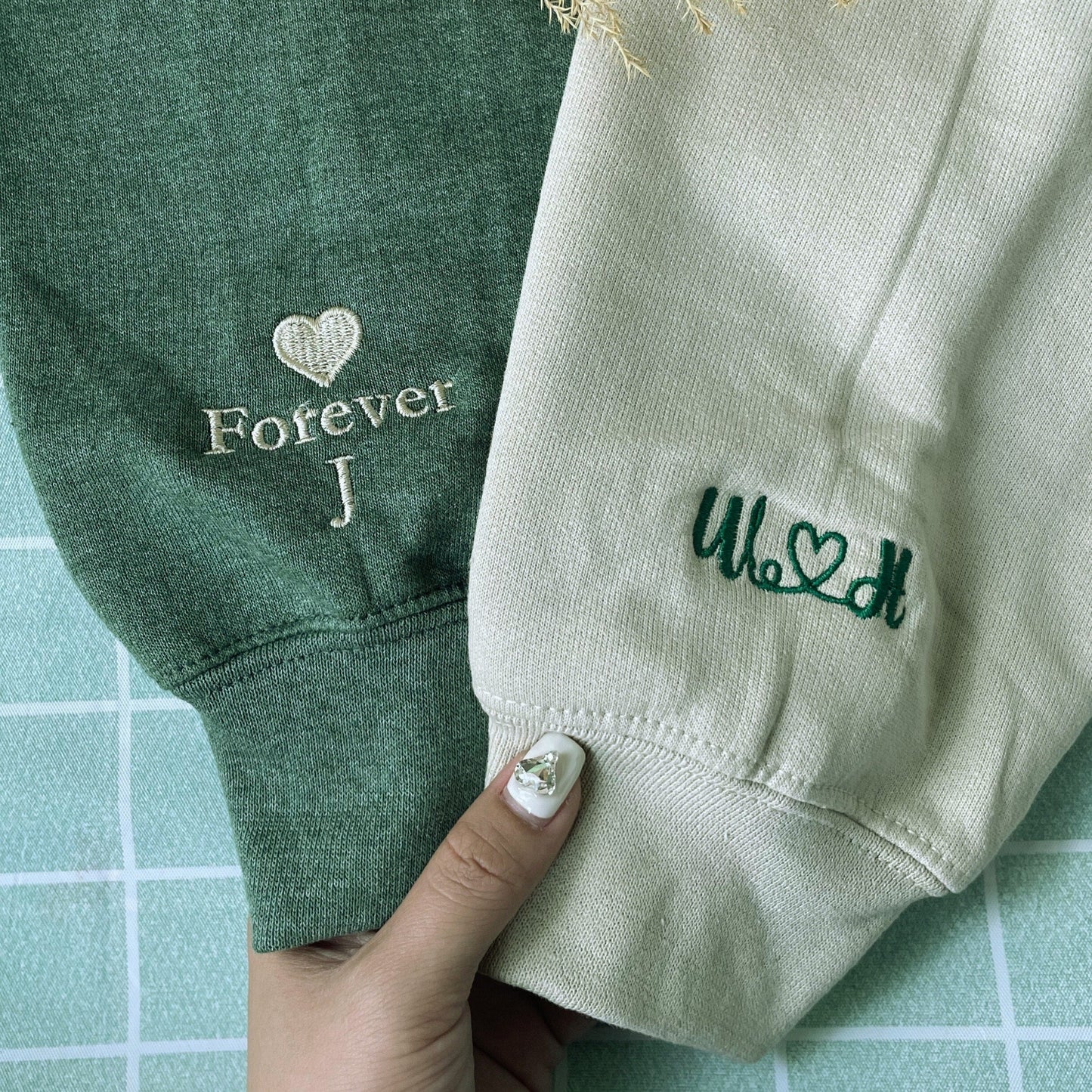 Cartoon Corgi Sweatshirt or Hoodie, Embroidered Initial Heart on Sleeve