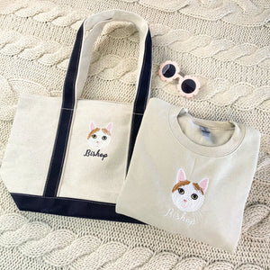 Cat Lover Twin Pack Embroidered Sweatshirt & Tote Bag