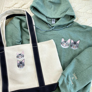 Cat Lover Twin Pack Embroidered Sweatshirt & Tote Bag