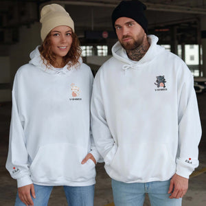 Cat Matching Hoodies or Sweatshirts, Custom Embroidered for Couple Valentine's Gifts