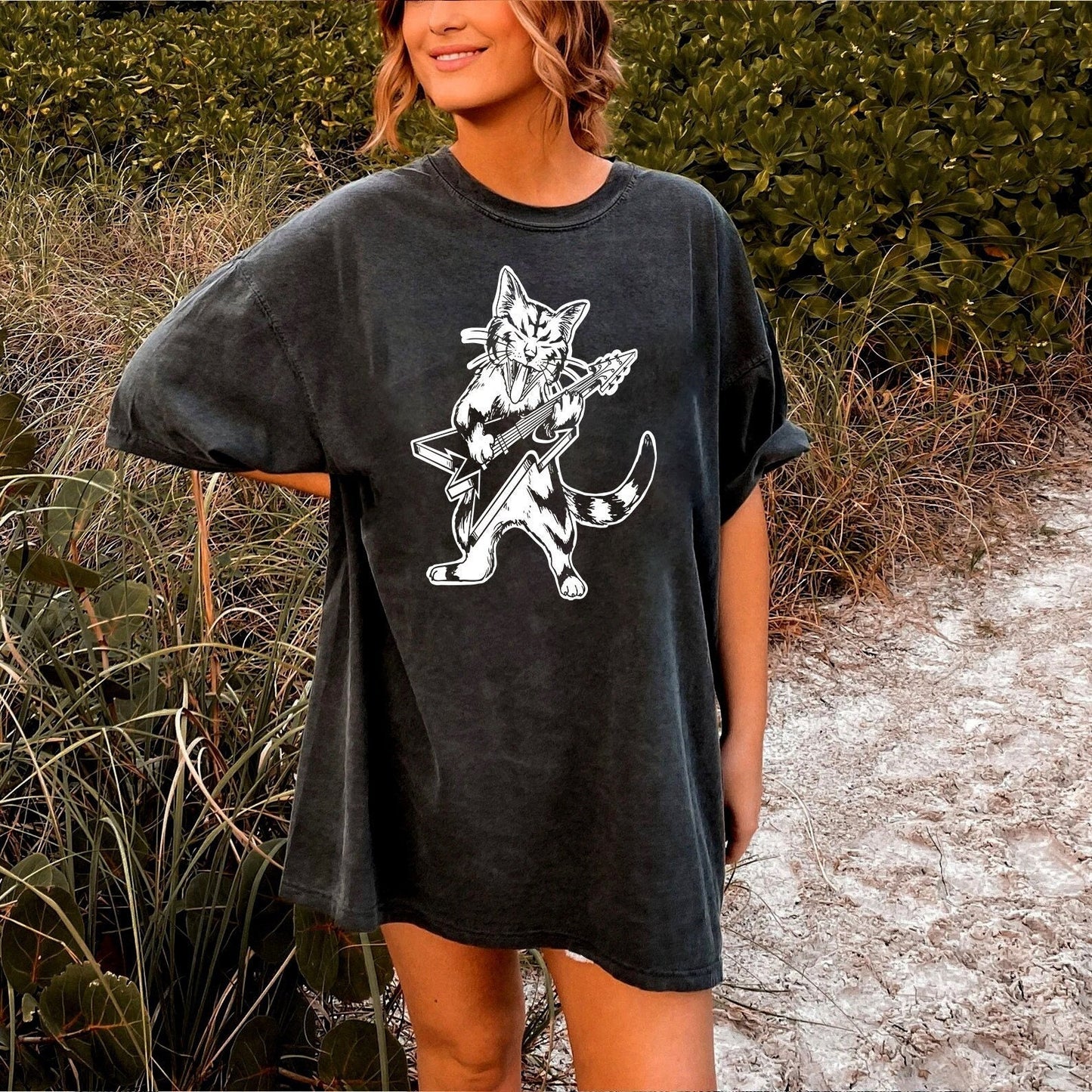 Cat playing guitar shirt,mens cat playing guitar tshirt,music tee,mens graphic t shirts,Music-Inspired Graphic Tee,Trendy Men Graphic Shirts