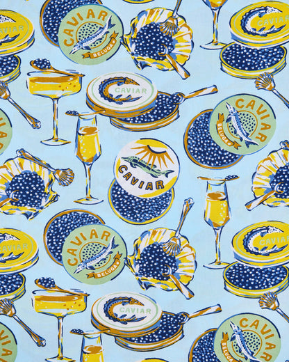 Champagne & Caviar - Short Pajama Set - Pale Blue