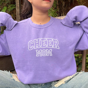 Cheer Mom Sweatshirt or Hoodie with Embroidered Kids Names on Sleeve