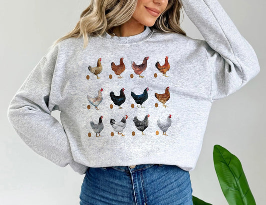 Chicken Shirt, Chicken Shirt, Animal Shirt, Mothers Day Chicken Shirt, Funny Farmer Shirt,Chicken Lover Shirt, Farm TeeEaster Sweatshirt
