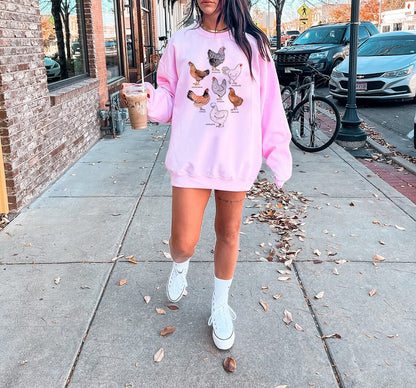 Chicken Sweatshirt Gift For Chicken Lover, Farm Life Shirt, Farm Animal, Chicken Lady Sweater,Funny Chicken T-Shirt,Love Chickens shirt
