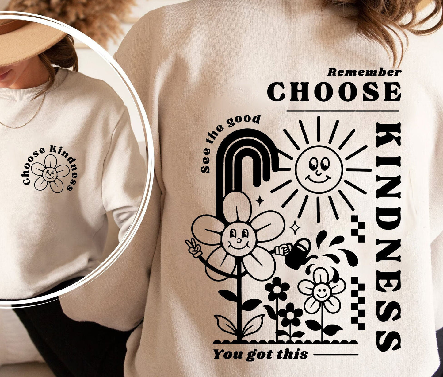 Choose Kindness Sweatshirt, Shirt For Cricut, Self Love Tee Shirts, Inspirational T-shirt, Kindness Hoodie Sweatshirt, Boho Tees