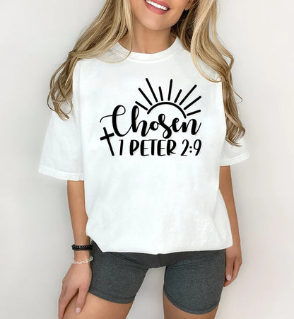 Chosen 1 Peter 29 tshirt, Chosen shirt, Christian Hoodies For Women, Christian Apparel, Christian Clothing, jesus shirt