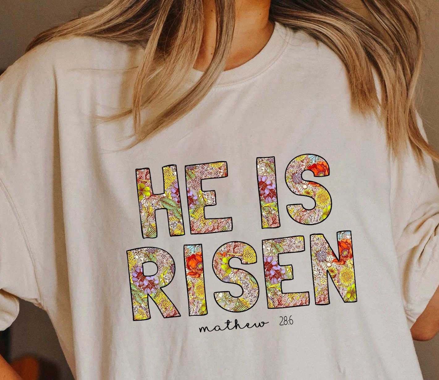 Christian Easter He is Risen T-shirt, Christian Women Shirt, Bible Verse Shirt, Christian Apparel, Christian Outfit, Floral Religious Shirt