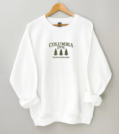 Columbia Inn Pine Tree Vermont Sweatshirt, Embroidered Christmas Movie Gifts for Men Women