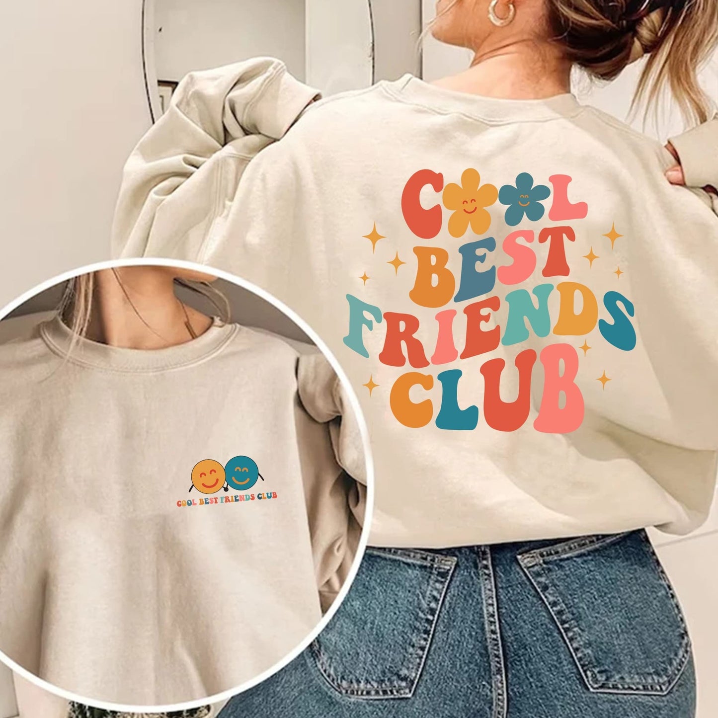 Cool Best Friends Club Sweatshirt, Best Friends Sweatshirt, Best Friend Gift Shirt, Birthday Friends Gift, Sister Gifts, Besties Sweatshirt