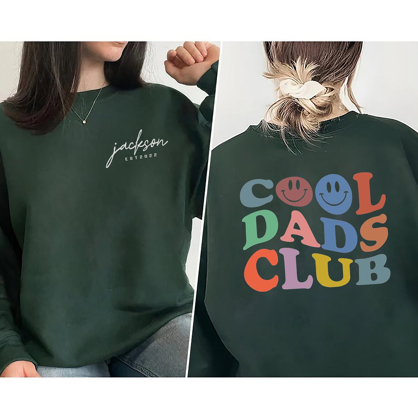 Cool Dad Club 2 Sided Sweatshirt, Custom Dad Shirt, Cool Dad Gift, Dad Birthday Gift, Gift For Dad, Father's Day Gift Shirt, Dad Sweatshirt