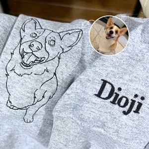 Corgi Sweatshirt or Hoodie, Custom Embroidered Gift from Photo Name