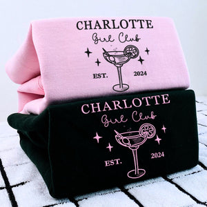 Custom Bachelorette Bridal Party Embroidered Sweatshirt or Hoodie