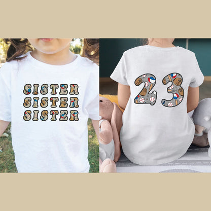 Custom Baseball Sister Shirt, Little Kid Sister Baseball, Big Brother Baseball Shirt, Toddler Girl Baseball Sibling Tee, Baseball Sis gift