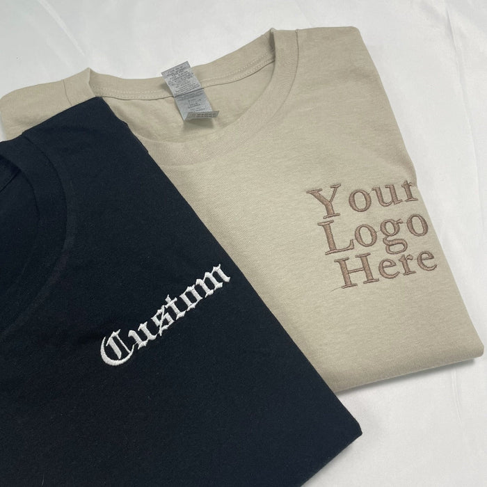 Custom Basic Embroidered T-Shirt with Same Design