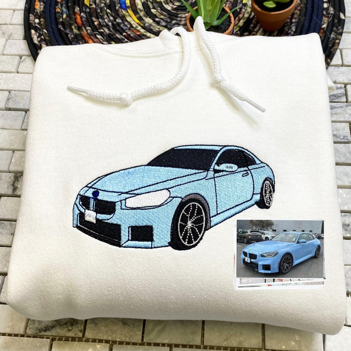 Custom Car from Photo, Embroidered Sweatshirt, Hoodie, Car Guy Gifts