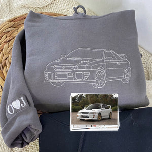 Custom Car from Photo, Embroidered Sweatshirt, Hoodie, Car Guy Gifts