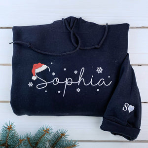 Custom Christmas Name Sweatshirt or Hoodie, Unique Embroidered Gift