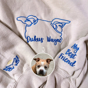 Custom Dog Ear Sweatshirt, Hoodie Embroidered Your Photo, Dog Name