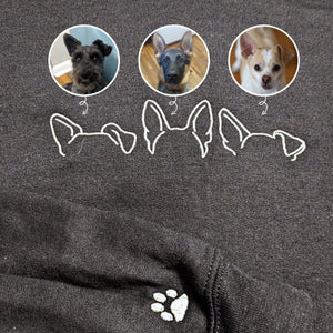 Custom Dog Ear Sweatshirt, Hoodie Embroidered Your Photo, Dog Name