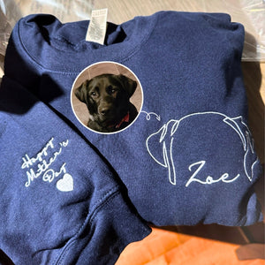 Custom Dog Ear Sweatshirt, Hoodie Embroidered Your Photo, Dog Name