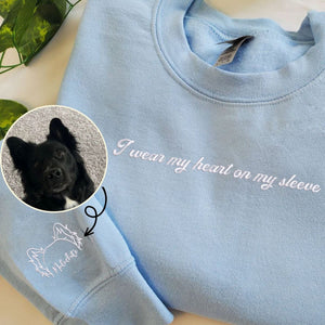 Custom Dog Ear Sweatshirt, Hoodie Embroidered Your Photo, Dog Name