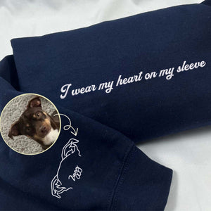 Custom Dog Ear Sweatshirt, Hoodie Embroidered Your Photo, Dog Name