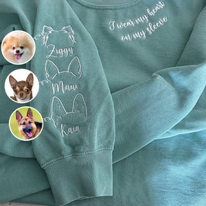 Custom Dog Ear Sweatshirt, Hoodie Embroidered Your Photo, Dog Name