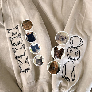 Custom Dog Ear Sweatshirt, Hoodie Embroidered Your Photo, Dog Name