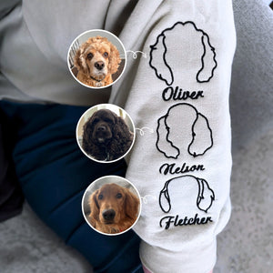 Custom Dog Ear Sweatshirt, Hoodie Embroidered Your Photo, Dog Name