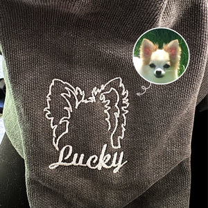 Custom Dog Ear Sweatshirt, Hoodie Embroidered Your Photo, Dog Name