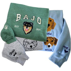 Custom Dog Embroidered Sweatshirt, Hoodie - Gift for Dog Cat Pet Loves