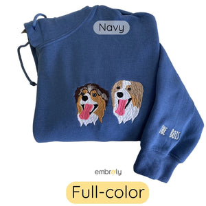 Custom Dog Embroidered Sweatshirt, Hoodie - Gift for Dog Cat Pet Loves