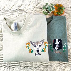 Custom Dog Embroidered Sweatshirt, Hoodie - Gift for Dog Cat Pet Loves