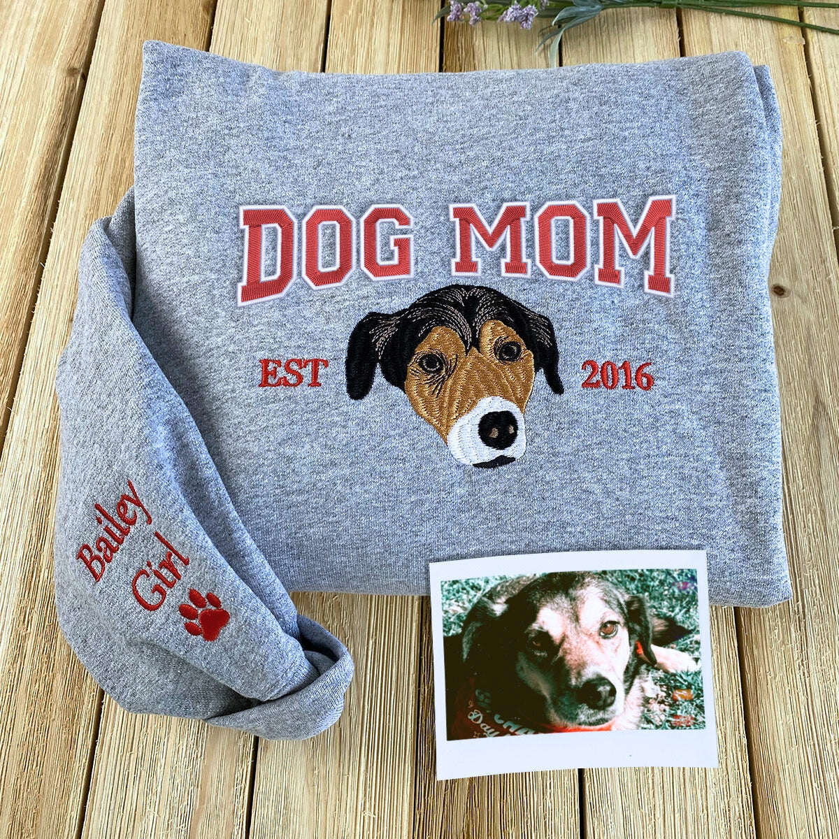 Custom Dog Embroidered Sweatshirt, Hoodie - Gift for Dog Pet Lover